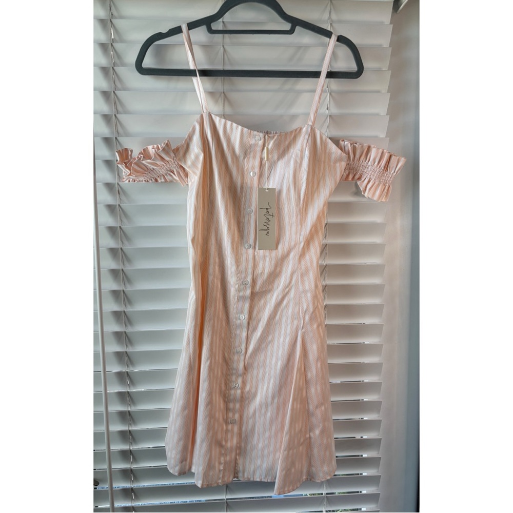 NWT Striped Pink Off-Shoulder Dress